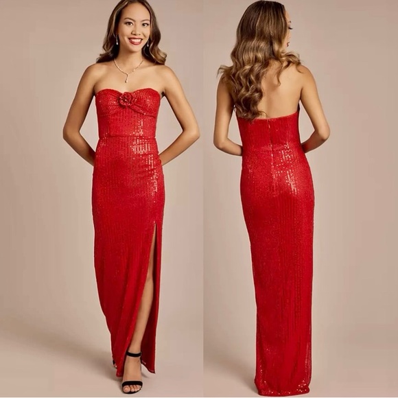 Db Studio Dresses & Skirts - David’s Bridal Sequin Dress With Flower Embellishment